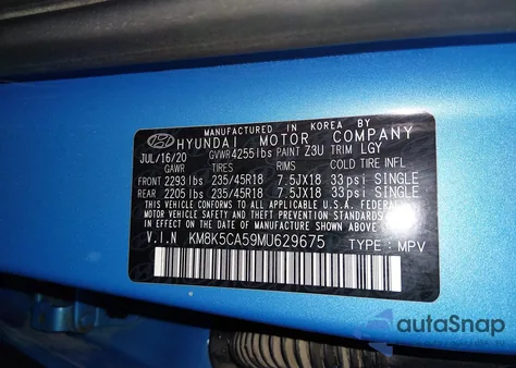 2021 Hyundai Kona Ultimate from USA, damaged, VIN KM8K5CA59MU629675
